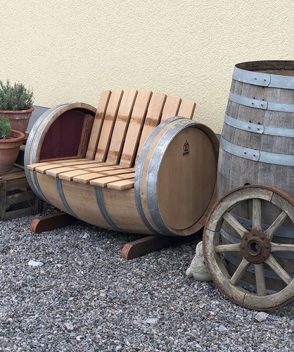 Weinfass sitzerbank aus - weinfass,