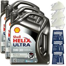 12 Liter original Shell Helix Ultra ECT 5W30 C3 Motoröl MB BMW OPEL ACEA C3 SET
