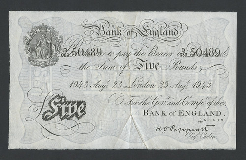Bank england 5 schein - of,