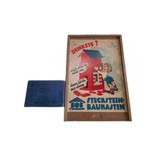 Speckstein Baukasten DDR-Lego von BOBim Holzkasten  Mit Zubehörbox  50-60 Jahre