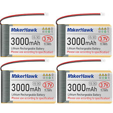 4 x 3,7 V 3000 mAh LiPo-Akku wiederaufladbar 1S 3C 103665 Lithium-Polymer-Akku