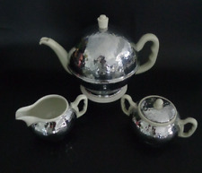 Königszelt SUS Kugelkanne Hammerschlag Thermisolmantel Art Deco 30er 3er Set