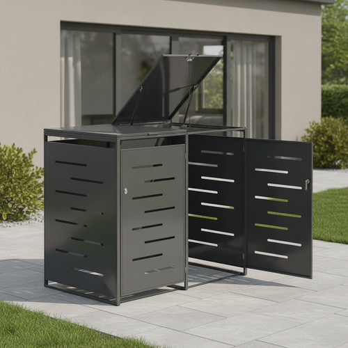 Metall mülltonnenbox - metall,