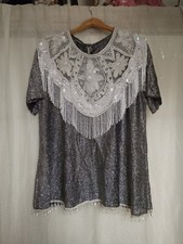 Kleid Perlenarbeit echt Abend