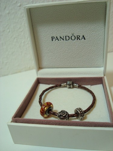 Pandora leder armband braun - pandora,