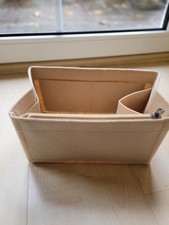 Organizer Tasche Filz Beige 25cm Breit 13cm Tief 14cm Hoch Für LV Speedy 25 Usw.