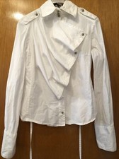 Elegantes Hemd mit Volants CELYN b. Elisabetta Franchi Italy Gr. S - Reiterin ??