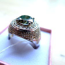 Silber Ring  mit  Moissanit - Diamant  4,04 ct. Größe = 18 mm