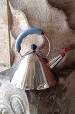 Alessi  Wasserkessel, Edelstahl, Wasserkocher mit Vogelpfeife, Made in Italy