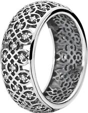 Pandora Damen-Ring Arabesques Spitzen-Band 925 Silber Zirkonia weiß 190955CZ-52