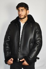 Herren Pilotenjacke Fliegerjacke echte  Lammfelljacke Gr.46,48,50,52,54,56