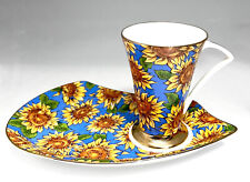 Kaffeebecher Kakaotasse ADC Thüringer Porzellanmanufaktur Sonnenblumen Porzellan