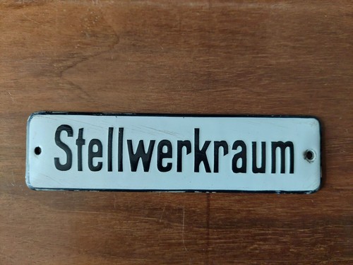 Emaille schild stellwerkraum - schild,