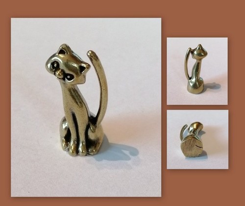 Messing figur katze - katze, neu