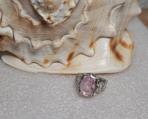 Rosa kunzit edelstein ring - edelstein,