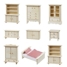 Miniatur Möbel Schrank Bett Nachttisch aus Holz für Wichtel ua Hobbyfun