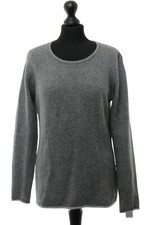 Giorgio Damen Pullover 40 grau meliert Rundhals Feinstrick Wolle Kaschmir