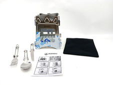 Avendu Hobo Edelstahl Ofen Campingkocher Camping Holz mit  Gabel, Löffel, Messer