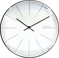 Nextime Tisch- Wanduhr Big Stripe Mini Dome Ø 20 cm weiß  Wanduhr