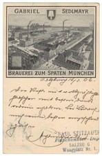 AK - Werbung - G. Sedlmayr - Brauerei zum Spaten München - Depot Salzburg - 1906