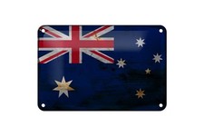 mrdeco Metall Schild 12x18cm gewölbt Australien Flag Australia Rost Schild
