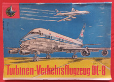 Modellbogen Kranich Junge Welt, TURBINEN-VERKEHRSFLUGZEUG DC-8   in 1:50