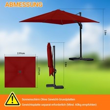 3M Sonnenschirm UV50+ Balkon