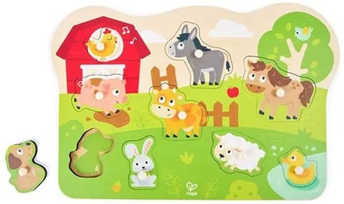 Hape bauernhof steckpuzzle - hape, bauernhof-steckpuzzle