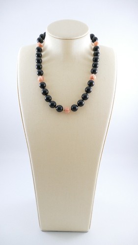 Vintage onyx perlenkette - onyx,