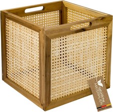 HMF Aufbewahrungskorb passend für Kallax Regale Korb aus Rattan Wiener Geflecht
