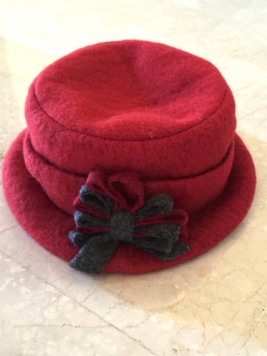 Vintage damen hut rot - vintage,