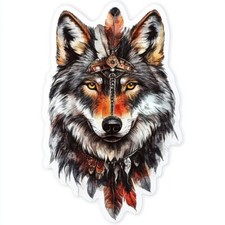 9X9 cm Autoaufkleber Indianer Wolf Aufkleber Wetterfester Vinyl Sticker