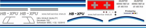 Decal 102 schweizer 300c heli - 300c,