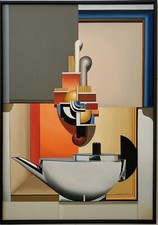 Gemälde Öl Bauhaus Fotorealismus Günther Herrmann Teekanne Marianne Brandt 2021