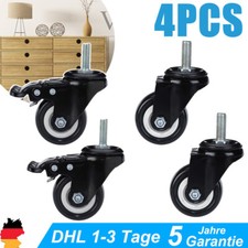 4stk M8 Lenkrollen mit Bremse Transportrollen Schwerlastrollen pro 120kg Rolle