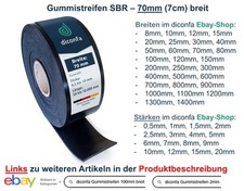 Gummistreifen 70mm 7cm breit - 7cm,