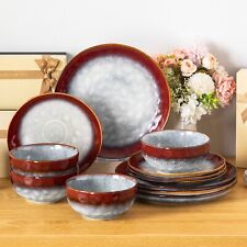 Geschirr Set Rot Steingut