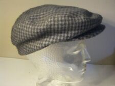 Schiebermütze Flatcap Royal grau blau kariert tweed muster  Gr. 55