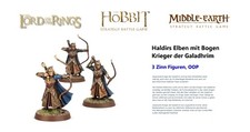Haldirs Elben - Galadhrim - 3 Bogenschützen - GW - HdR - Zinn - OOP - Tabletop