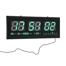 Moderne Digitale Funk-Wand-Uhr mit Temperaturanzeige Display Datumanzeige