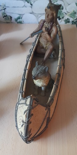 Indianerfigur mit kanu - mit,