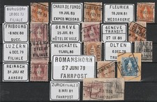 Schweiz Stehende Helvetia Lot Fahrpoststempel 2