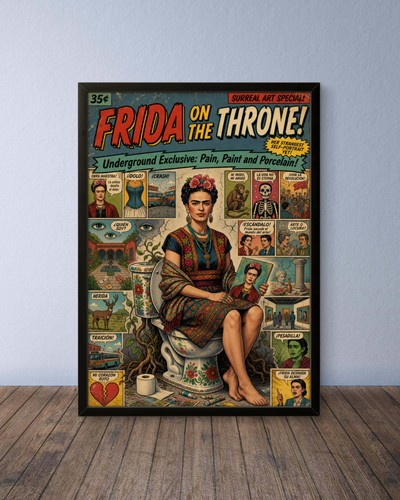 Frida kahlo toilet art poster - frida,