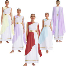 Damen Griechische Göttin Ärmellos Griechischen Toga Retro Tunika Kleid Karneval