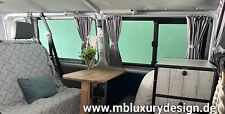 VW T4 kurz einlagig grau Gardinen Set für 5 Fenster