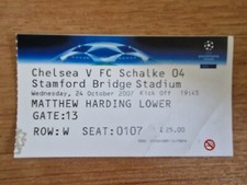 Ticket Chelsea vs FC Schalke Champions League 2007/08 sehr guter Zustand 