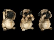 Drei weise Mops Figuren -