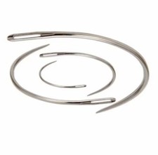 8 STÜCK GEBOGENE NADEL NÄHNADEL EDELSTAHL 4 GRÖßEN POLSTERNADEL CURVED GROß AUGE