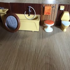 Puppenhaus Lundby Bad Garnitur 70 er Jahre
