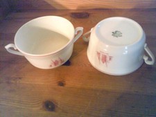 2 Suppen-Tassen - Porzellan - weiß - J. Kronester Bavaria - 5,5 cm hoch - Ø 10,5